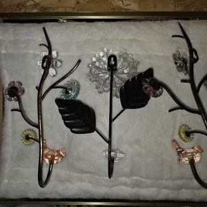 Source Unknown Black and Gold Floral Wall Hooks